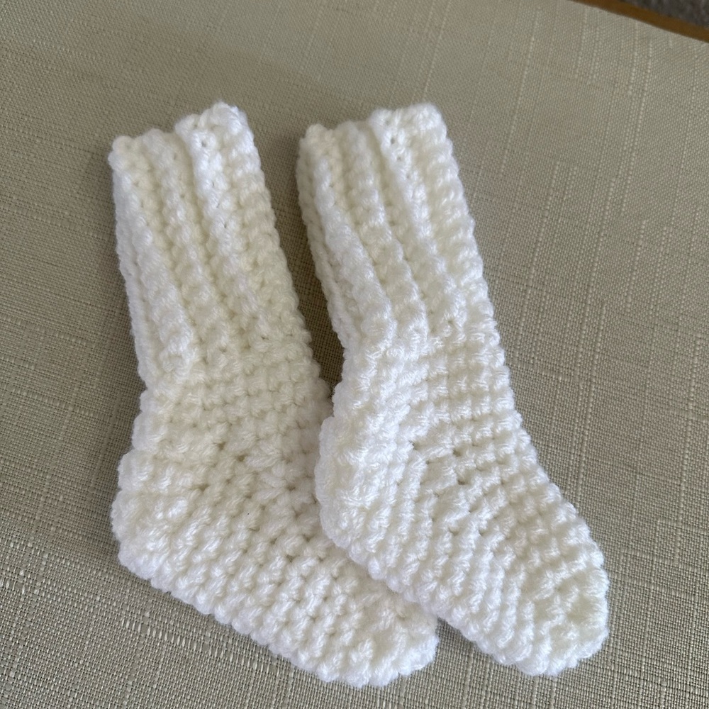 White Preemie Warm Baby Booties/Socks